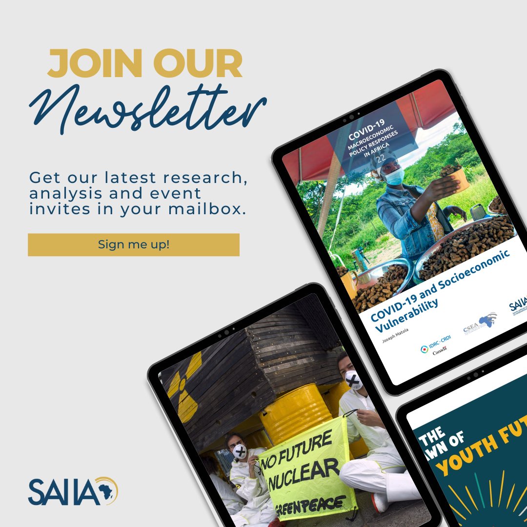 Our first newsletter of 2024 features the #socioeconomic impacts of #COVID19, SA’s #nuclearenergy future, the #G20 and Africa’s #energytransition and youth and #skills needs📚💡. mailchi.mp/saiia/covid-19… 📍To join our mailing list, sign up here: bit.ly/SAIIANEWSLETTER…