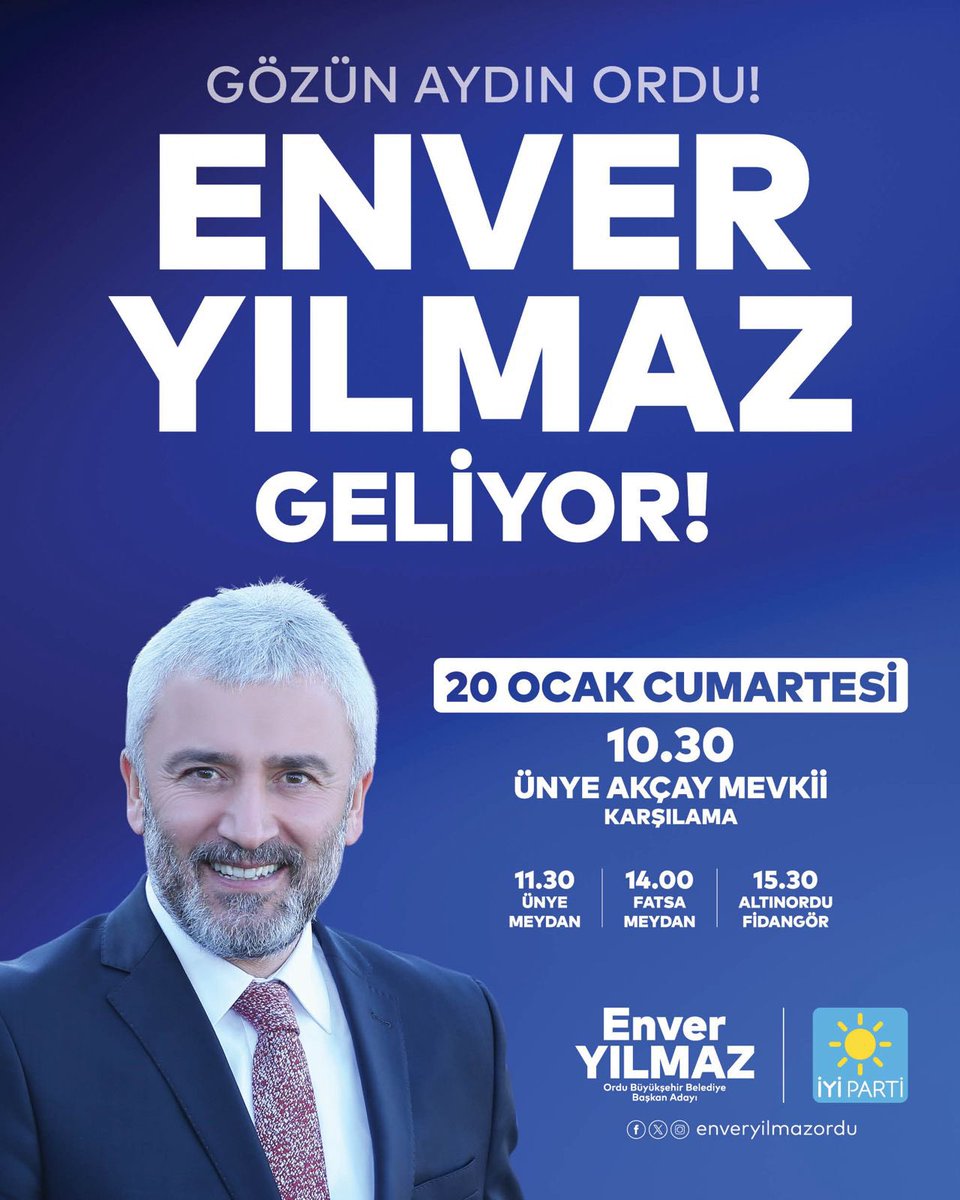 Karadeniz'in incisi, 
fındık, bal, kivi diyarı 
Ordu!

Hüzün bitti, 
Hasret sona erdi...

Sevgiye, barışa, kardeşliğe, şehrimizi ihya etmeye geliyoruz.
İyiliğe, güzelliğe, kucaklaşmaya geliyoruz.

Cumartesi günü saat 10.30'da Ünye Akçay Mevkiinde buluşalım.

Tüm hemşehrilerimiz
