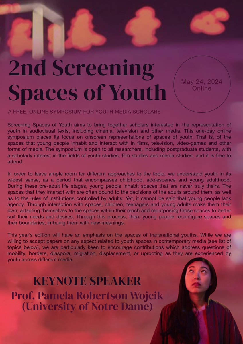 andrea_srm's tweet photo. Happy to announce that the ✨2nd Screening Spaces of Youth✨ will take place on May 24th and the CFP is now open. https://t.co/VxelYTKTfV