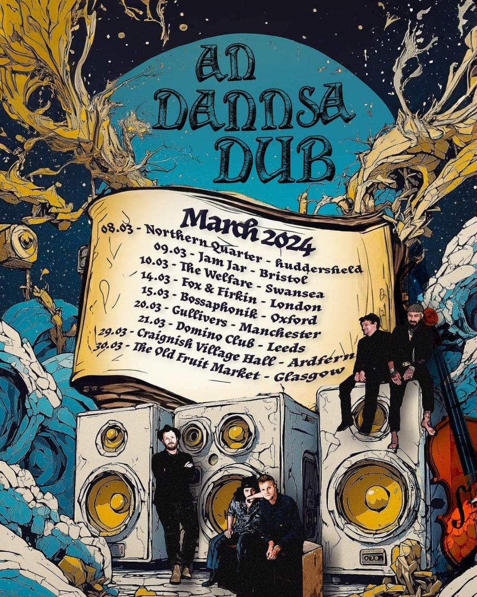 Let the fun begin An Dannsa Dub just announced their UK tour // it’s going to be epic - grab your tickets 🎟️ ↙️ andannsadub.com/tour #andannsadub #dub #trad #folk