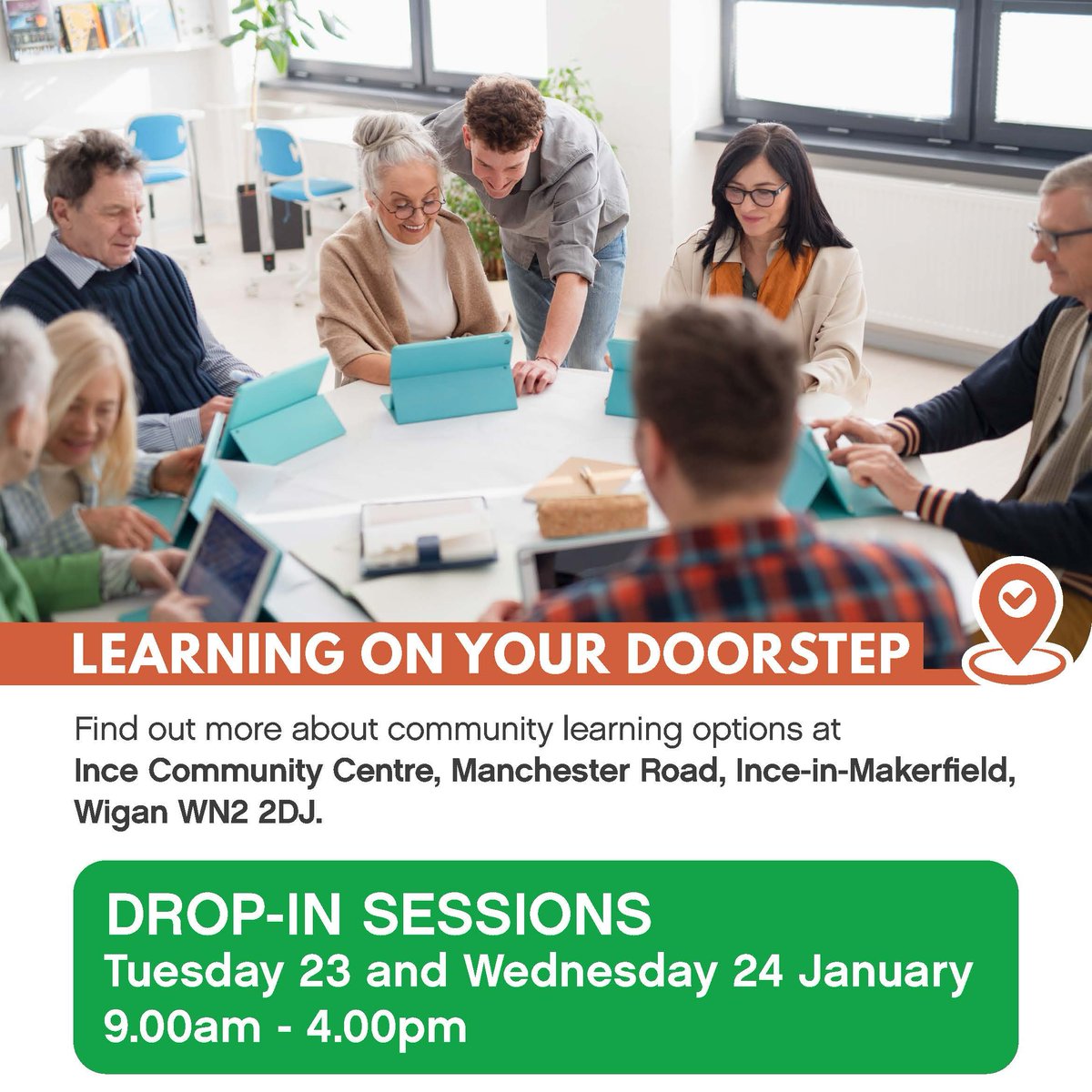 wiganleighcol's tweet image. Community Learning at Ince Community Centre. 

Join us on either January 23rd or 24th for coffee and cake and find out more about what’s on offer.

Interactive sessions will provide a taster of the subjects you want to learn. 

#community #learning #ince #wigan #adulteducation