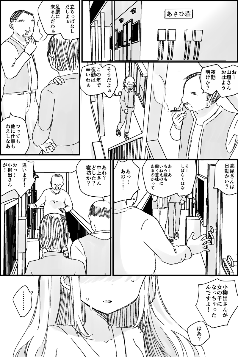 妻と離婚し一人酒に溺れて暮らす中年親父がTSして美少女になる話(1/14)