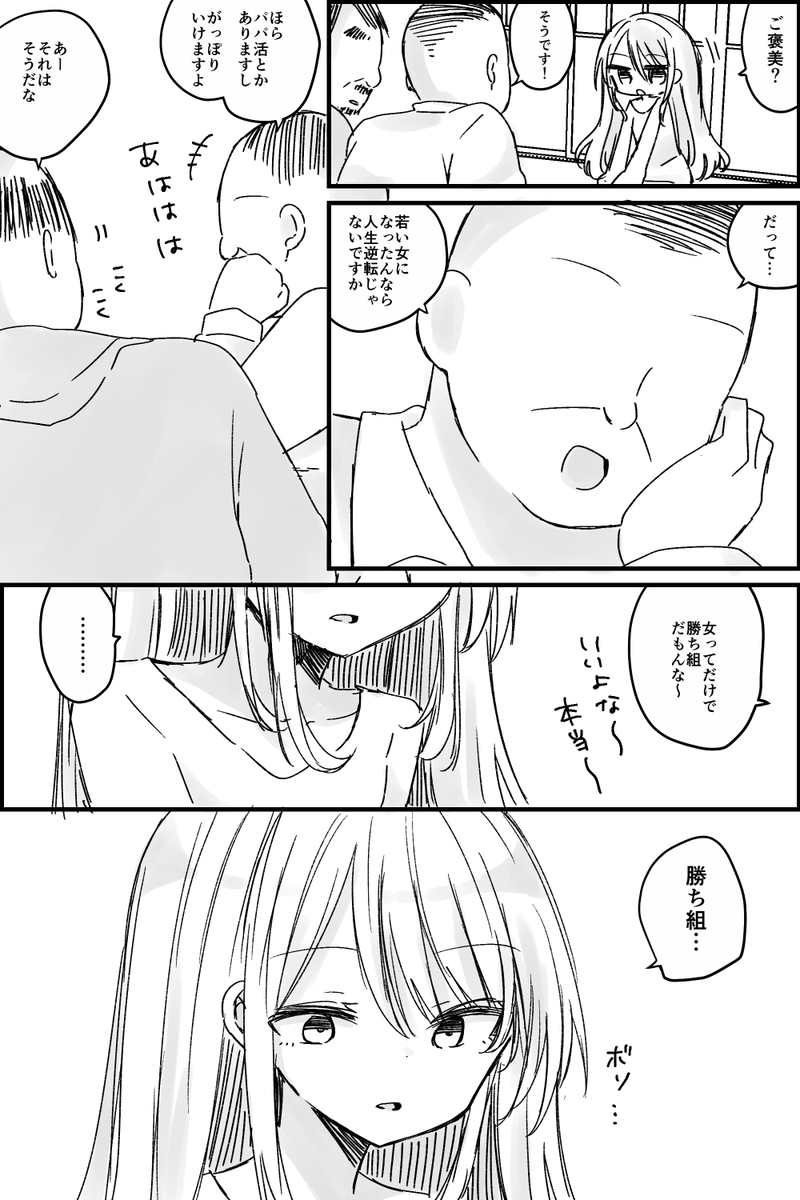 妻と離婚し一人酒に溺れて暮らす中年親父がTSして美少女になる話(2/14)