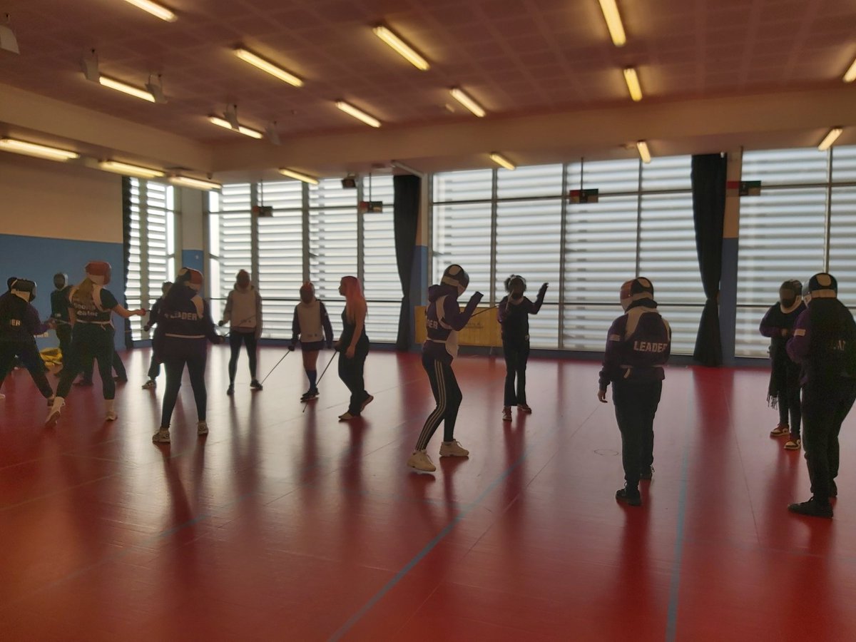 On to practical sessions now, giving all of today's young leaders the chance to try a range of activities including fencing