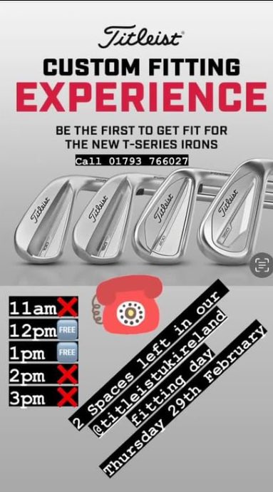 DaveCurlGolf's tweet image. @TitleistEurope Fitting Experience is filling up here @WragBarnProShop on Thursday 29th February choices of T Series Irons &amp;amp; TSR Woods for you to test.  Call us on 01793 766027 or DM me!
12pm 🆓 
1pm 🆓

#titleist #teamtitleist #itsatitleist #woods @ben_fisher01 #golfirons