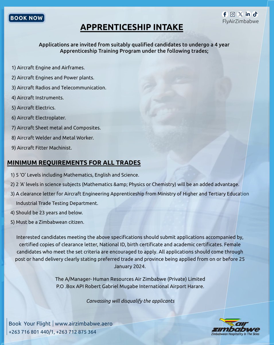 Apprenticeship intake!

Share with people who may be interested in this opportunity.