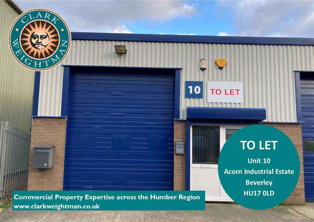 Nice industrial / warehouse unit of 980 sq ft, Acorn Industrial Estate, Beverley  
☎️01482 645522 for more information or to arrange a viewing.
<a href="/theCPNnews/">The Commercial Property Network</a> <a href="/BHTLeeds/">Brackenridge Hanson Tate</a>