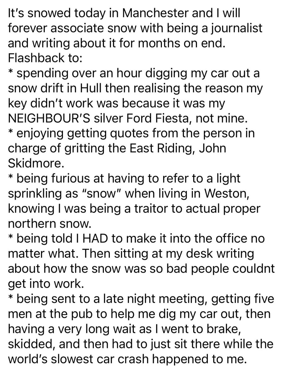 To all the #journalists writing about #snow today. Please know my heart goes out to you…