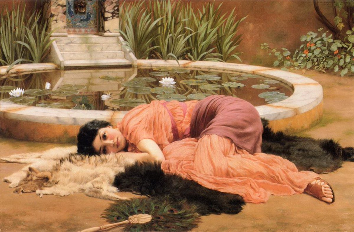 Bugün dünya hiçbir şey yapmama günüymüş. 

John William Godward'ın "Hiçbir şey Yapmamanın Tatlılığı" adlı serisi ile kutlayalım.