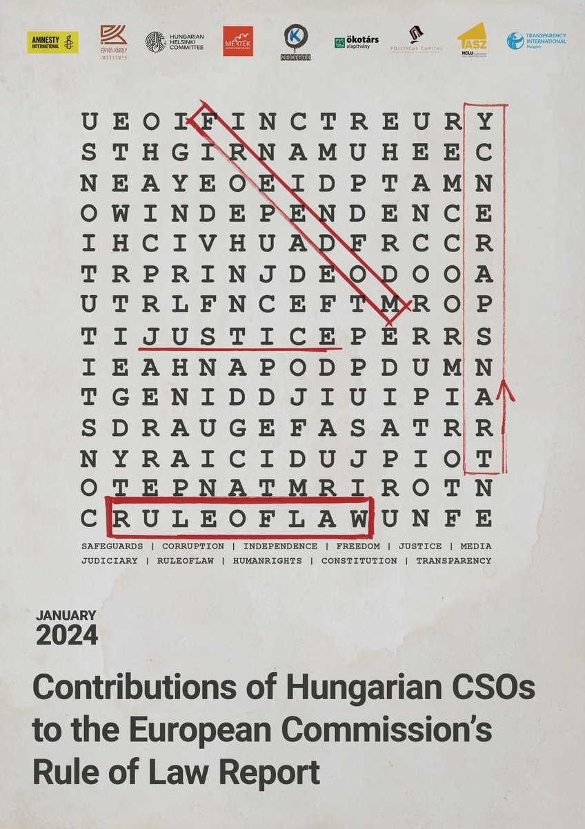 It’s that time of year again: our contribution on 🇭🇺 to the EC’s 2024 Rule of Law Report, prepared jointly with 8 other Hungarian CSOs, is out. Topics covered: #judiciary, #anticorruption framework, media pluralism, independent institutions &amp; many more. helsinki.hu/en/wp-content/…