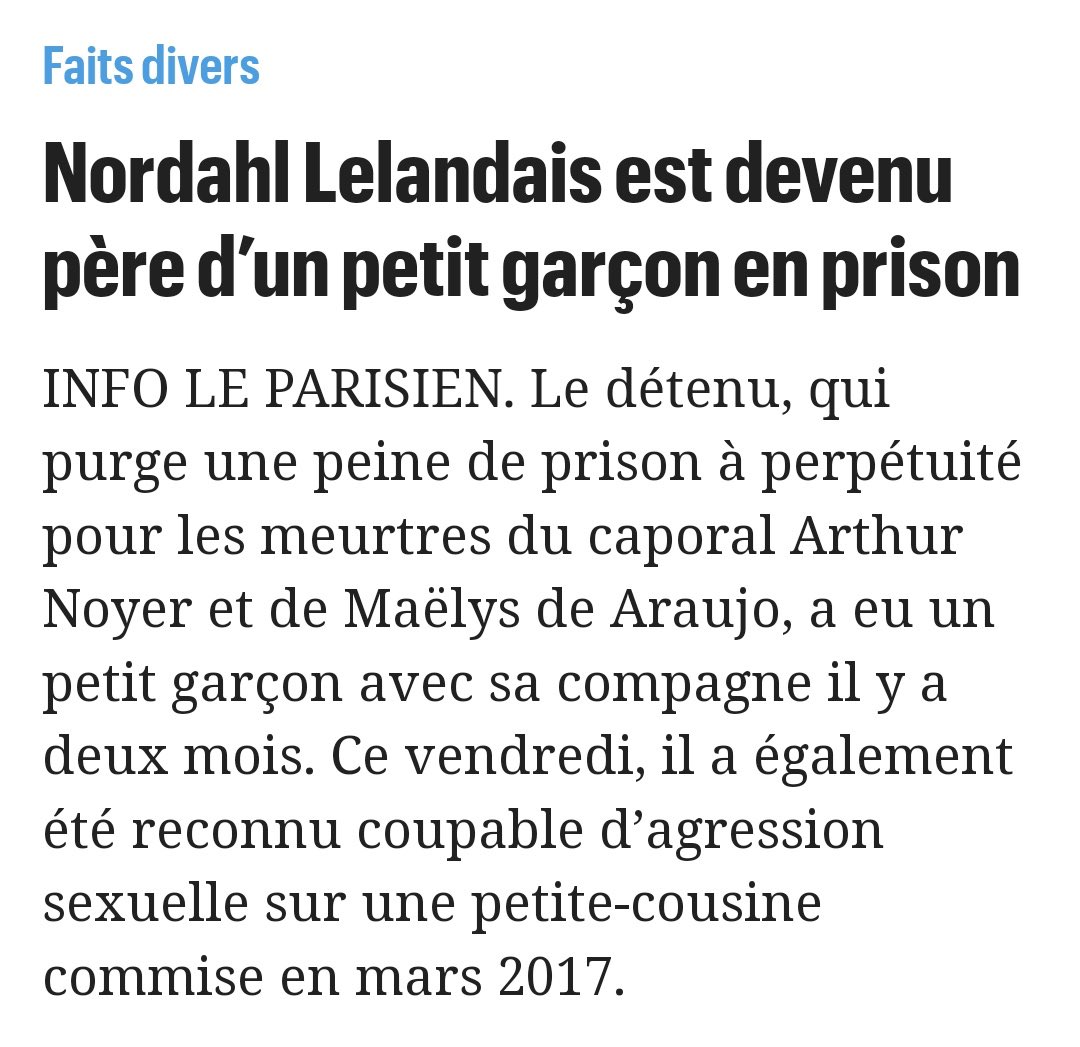 JeanMessiha's tweet photo. #Nordahl Lelandais, assassin multirécidiviste qui a atrocement tué la petite #Maëlys, a été autorisé à avoir des relations sexuelles en prison.

Une femme a donc accepté de faire d’un assassin d’enfants le père de son enfant.

On appelle cette société psychotique le progressisme. https://t.co/cNIarxuNhz