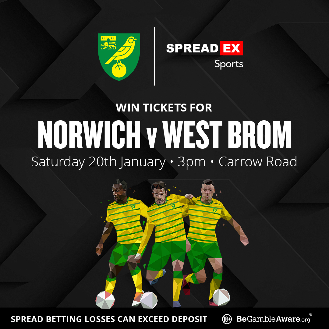 🚨Competition Time🚨

How do you fancy the chance to win a pair of tickets to <a href="/NorwichCityFC/">Norwich City FC</a> 🆚 West Brom!🎟️⚽️

For your chance to win🏆

1⃣ Follow us, Repost this post &amp; Tag a mate!♻️
2⃣ Enter your details in the entry form below⤵️
spreadex.com/norwichga

TS&amp;C's apply🔞