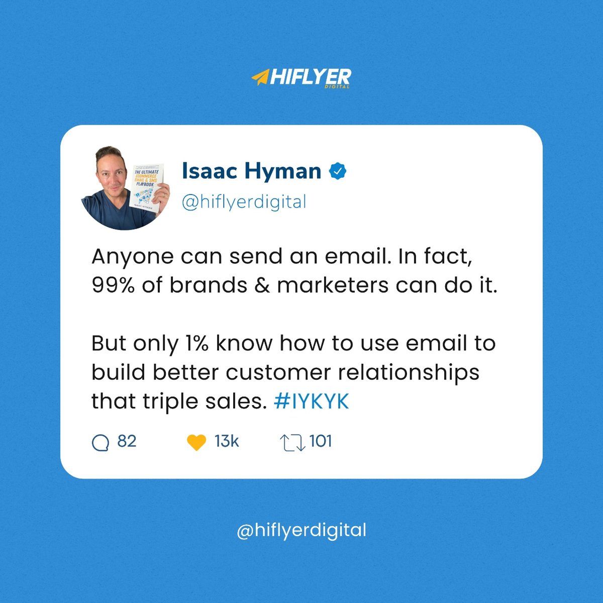 Anyone can send an email. 🥱 But only the top 1% build relationships using email and TRIPLE sales while doing it. 💪🏻

Ask yourself: what are you doing?

#emailmarketing
#smsmarketing 
#ecommercebrands