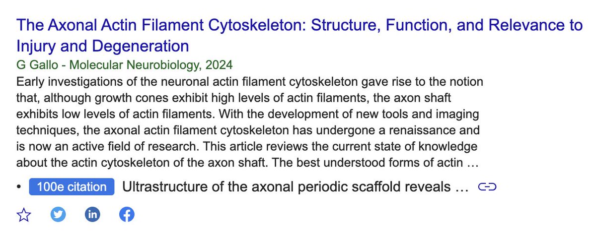 💯 citations for our 2019 work with @Biosdfp that was the first (and still the only one) to visualize axonal actin rings by EM! doi.org/10.1038/s41467…