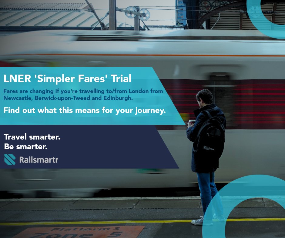 railsmartr's tweet photo. #LNER is trialling 'Simpler Fares' on a small number of journeys from February 5th. Here's our 'no-nonsense' guide to what this means for you: https://t.co/Hvr0ebJH6V… #SimplerFares #Newcastle #Edinburgh #London https://t.co/FWYfzkqKxb