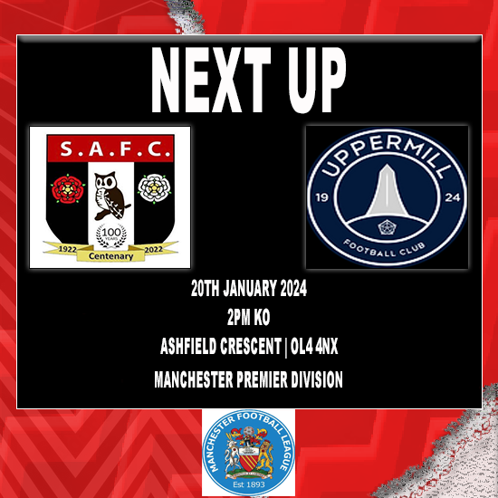 SpringheadAFC's tweet photo. Next up... 🏡

A 𝑴𝑨𝑺𝑺𝑰𝑽𝑬 𝑫𝑬𝑹𝑩𝒀 𝑫𝑨𝒀 home fixture coming up this weekend as we clash with @THEMCRFL Premier Division leaders!  

🆚 @Uppermill_FC 
🗓️ Saturday 20th January 2024 
🕑 2pm kick-off 
🍻 Club house open from 1pm  

Come down to the ground and support the lads as we look to bounce back from last weekends defeat with our biggest game of the season... 

#SpringheadAFC 🔴⚫️