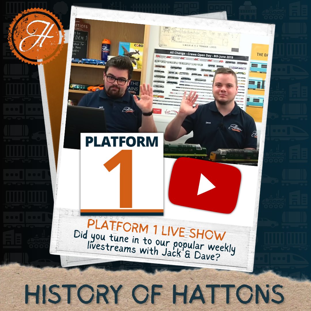 📽 Were you a regular viewer of our Platform 1 livestreams?

Our popular weekly show, with Jack and Dave, gave you a roundup of the latest news from Hattons and updates from across the industry!

You can still check out previous videos: youtube.com/@HattonsModelR…