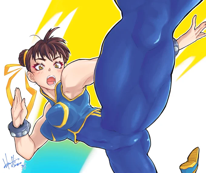 #みんなの描いたぴっちりが見たい #格ゲーキャラ描こうぜ  ストゼロ春麗の衣装、大人になってから良さに気づく