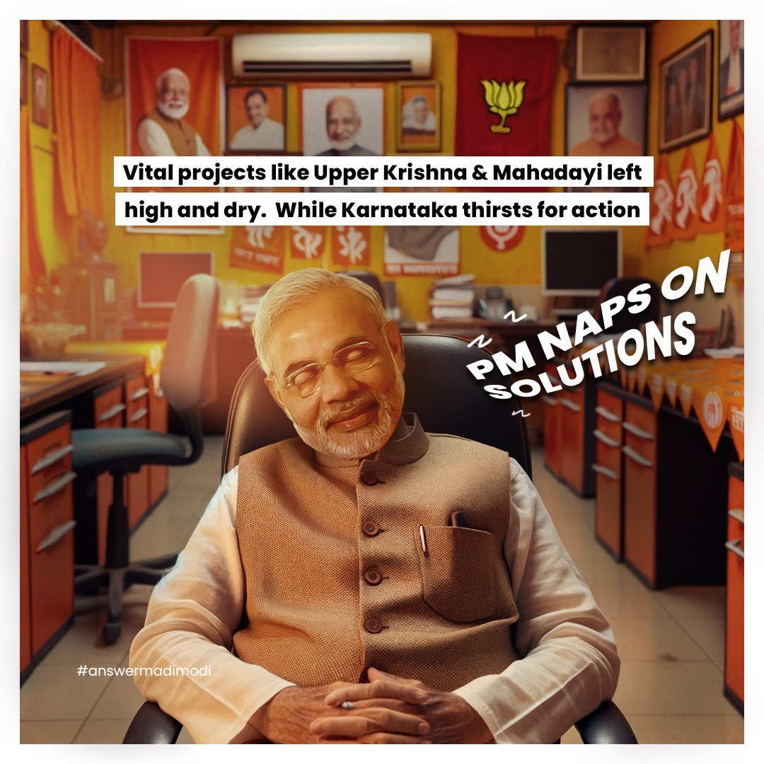 Siddaramaiah (@siddaramaiah) on Twitter photo A glimpse of <a href="/narendramodi/">Narendra Modi</a>, smiling in his sleep, while giving sleepless nights to Kannadigas.
#AnswerMadiModi #WakeUpPM A glimpse of <a href="/narendramodi/">Narendra Modi</a>, smiling in his sleep, while giving sleepless nights to Kannadigas.
#AnswerMadiModi #WakeUpPM