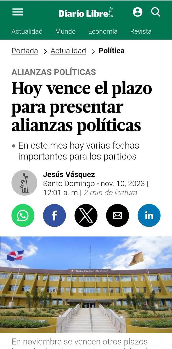Arga😎 (@ang2023) on Twitter photo Vamos a ver si entendí, el plazo para presentar alianzas culminó en noviembre del 2023, como es posible <a href="/AlianzaPaisRD/">Alianza País</a> realizó un acto de alianza con el <a href="/PRM_Oficial/">PRM</a>
Atención <a href="/juntacentral/">JCE</a> esa alianza es nula, según la ley.
<a href="/alfredodelacruz/">Alfredo de la Cruz C</a> <a href="/delvyslanfranco/">Delvys Lanfranco</a> <a href="/RRosarioMarquez/">Roberto Rosario Márquez</a> Vamos a ver si entendí, el plazo para presentar alianzas culminó en noviembre del 2023, como es posible <a href="/AlianzaPaisRD/">Alianza País</a> realizó un acto de alianza con el <a href="/PRM_Oficial/">PRM</a>
Atención <a href="/juntacentral/">JCE</a> esa alianza es nula, según la ley.
<a href="/alfredodelacruz/">Alfredo de la Cruz C</a> <a href="/delvyslanfranco/">Delvys Lanfranco</a> <a href="/RRosarioMarquez/">Roberto Rosario Márquez</a>