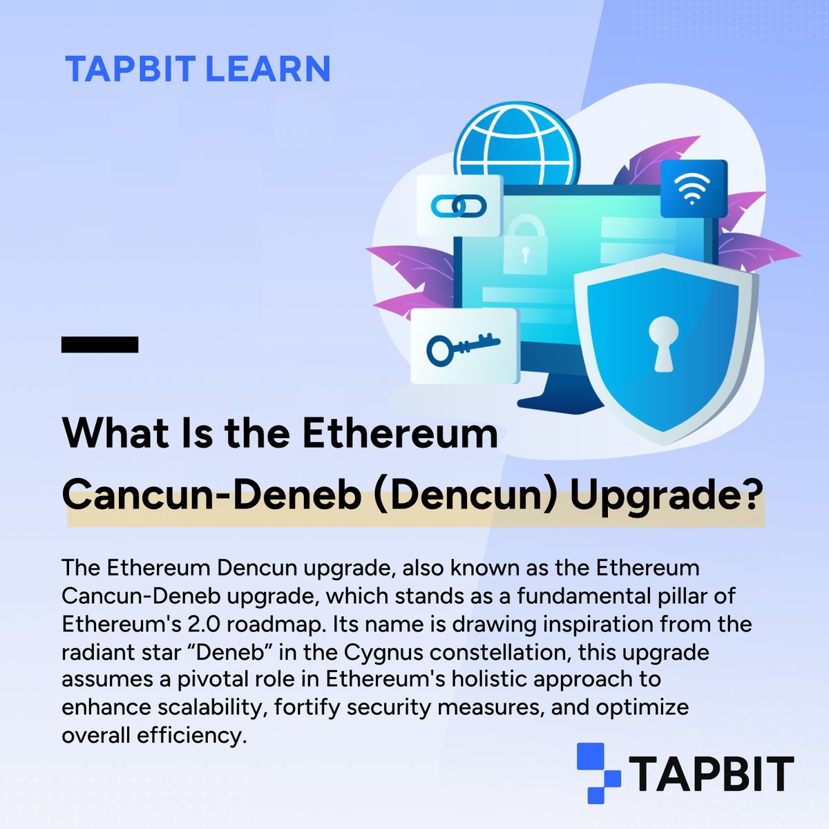 Tapbitglobal's tweet photo. 📢 Ethereum Dencun Upgrade will go live on Goerli testnet on January 17.
📖Let's explore the knowledge you need to know about the upgrade with #TapbitLearn👇
#Ethereum #DencunUpgrade https://t.co/83WHxLIbFb