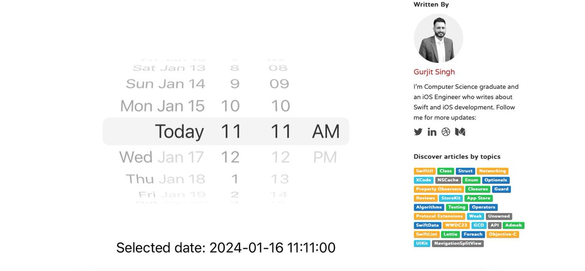gurjitpt's tweet photo. Learn how to create a Date Picker in SwiftUI👨‍💻

https://t.co/2F9hBGy2nk

#swiftlang #iosdev #buildinpublic https://t.co/RjwuyUBdKG