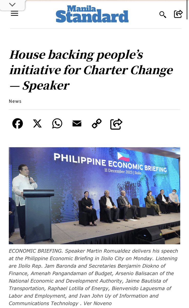 MacLopez769's tweet photo. Wait, seryoso ba si Cong Erwin Tulfo in his denial? 

Hindi sya aware that the office of Speaker Martin Romualdez blasted last December 11, 2023 the press release that it is eyeing the People’s Initiative or PI as the  jumping point for Charter Change or Cha Cha?

All major media outlets carried the story:￼

https://t.co/vvxn7ezgrL

https://t.co/CiIBEuBukR

https://t.co/LjBiTHEmNI

Ang linaw linaw naman.

Anyare Erwin, panong may maninira eh ayan at major news story yan last month?

Bakit ngayon, in denial?