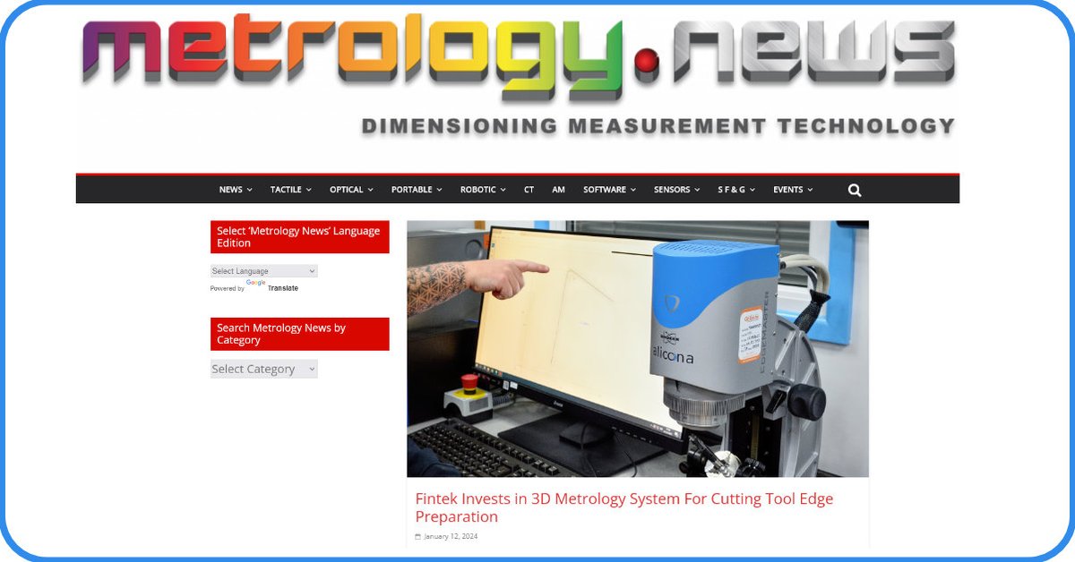 fintek1's tweet photo. Great to be featured by #Metrology News for our investment in a Bruker #Alicona EdgeMaster automatic metrology system for #cuttingtools. Supplied to Fintek by #Optimax Imaging Inspection &amp; Measurement, the system enhances accurate cutting tool edge prep https://t.co/Qs81mfuNRC https://t.co/e6DDgvDw6f
