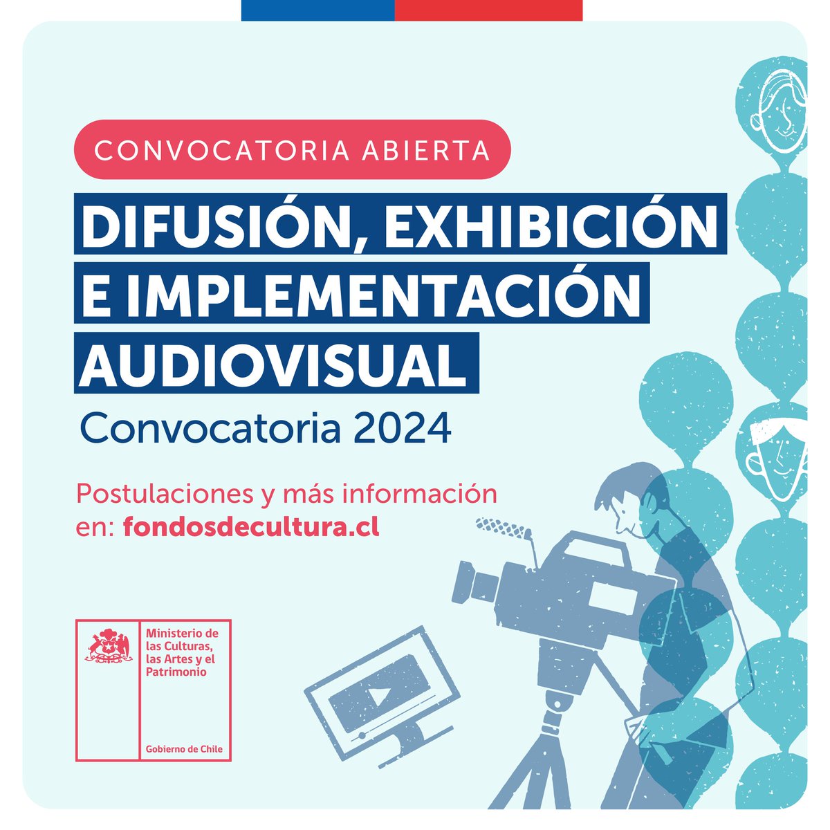 🎬✨ La convocatoria para el #FondoAudiovisual2024 ya está abierta. 🚀

🗓 El plazo para postular cierra el 26 de febrero a las 17:00 hrs.

🌐 Todos los detalles en fondosdecultura.cl/difusion-exhib…