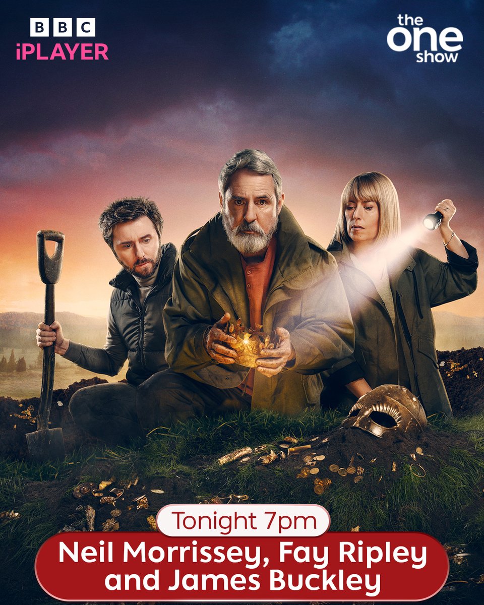 We’ve struck gold on #TheOneShow! 👑 Neil Morrissey, @FayRipley and James Buckley will be on the sofa this evening talking about their new thriller, #FindersKeepers 👀 Do you have a question for them? Drop a comment below 👇 or email theoneshow@bbc.co.uk 📩