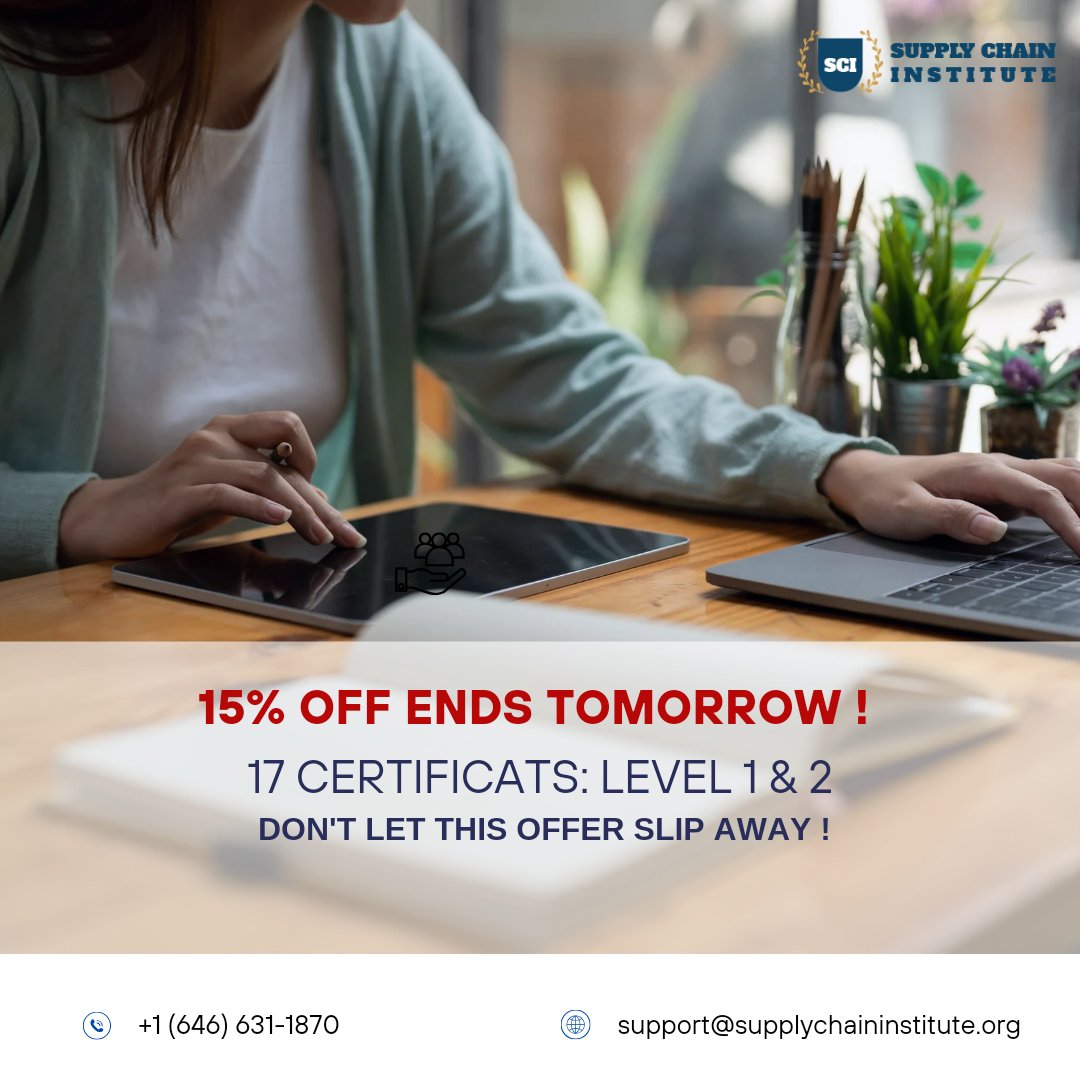 SupplyChainOrg's tweet photo. 🚨 The clock is ticking - secure your savings before it's too late.  

Request your Promo Code NOW  by sending "Save 15%" to support@supplychaininstitute.org.

Download our Book for FREE ! https://t.co/beXx4mBDgE https://t.co/ivuuGsqbkj