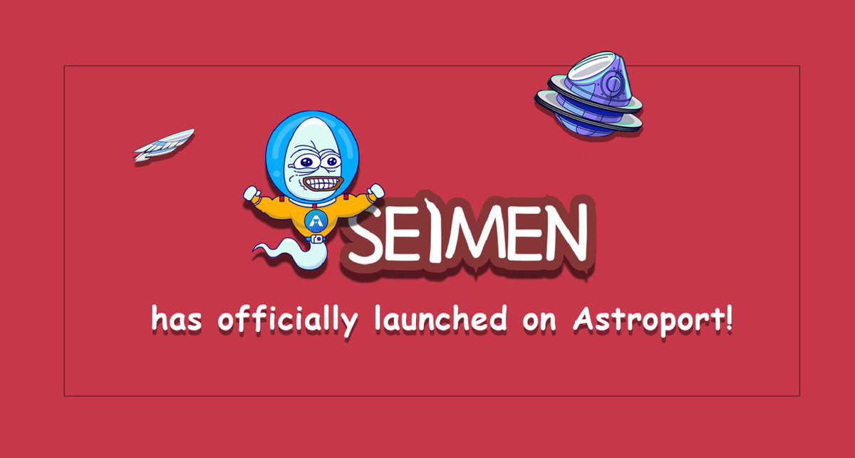 Seimen69's tweet photo. SEIMEN has officially launched on @astroport_fi!

- CA: sei1sfm7432ag7jvegr03xl74fkjv5kevd3qetngnxupl8dcq6k736msf3nxum

- Trade here: https://t.co/HK0bOab3VP

#SEIMEN #SEI https://t.co/LWLtS6FOiB
