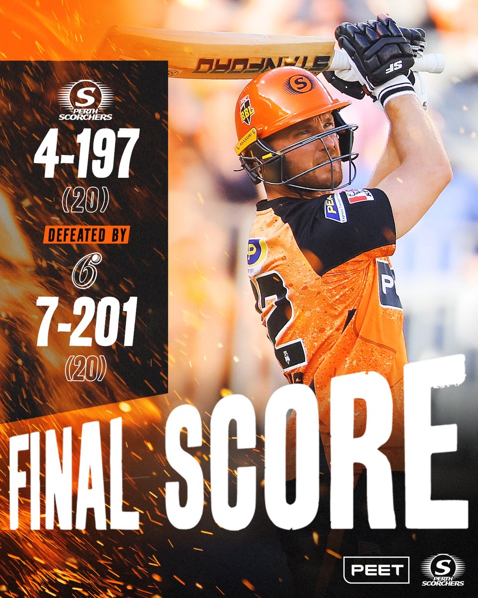Tonight's loss means we've finished #BBL13 in third place. We'll host The Knockout against the Strikers on Saturday, see you there! 🔥 #MADETOUGH