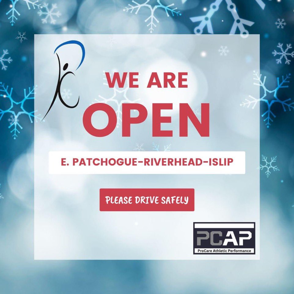 WE ARE OPEN!

Our E. Patchogue, Riverhead, and Islip locations are open today to serve the needs of our patients.  Please drive carefully!

professionalcarept.com