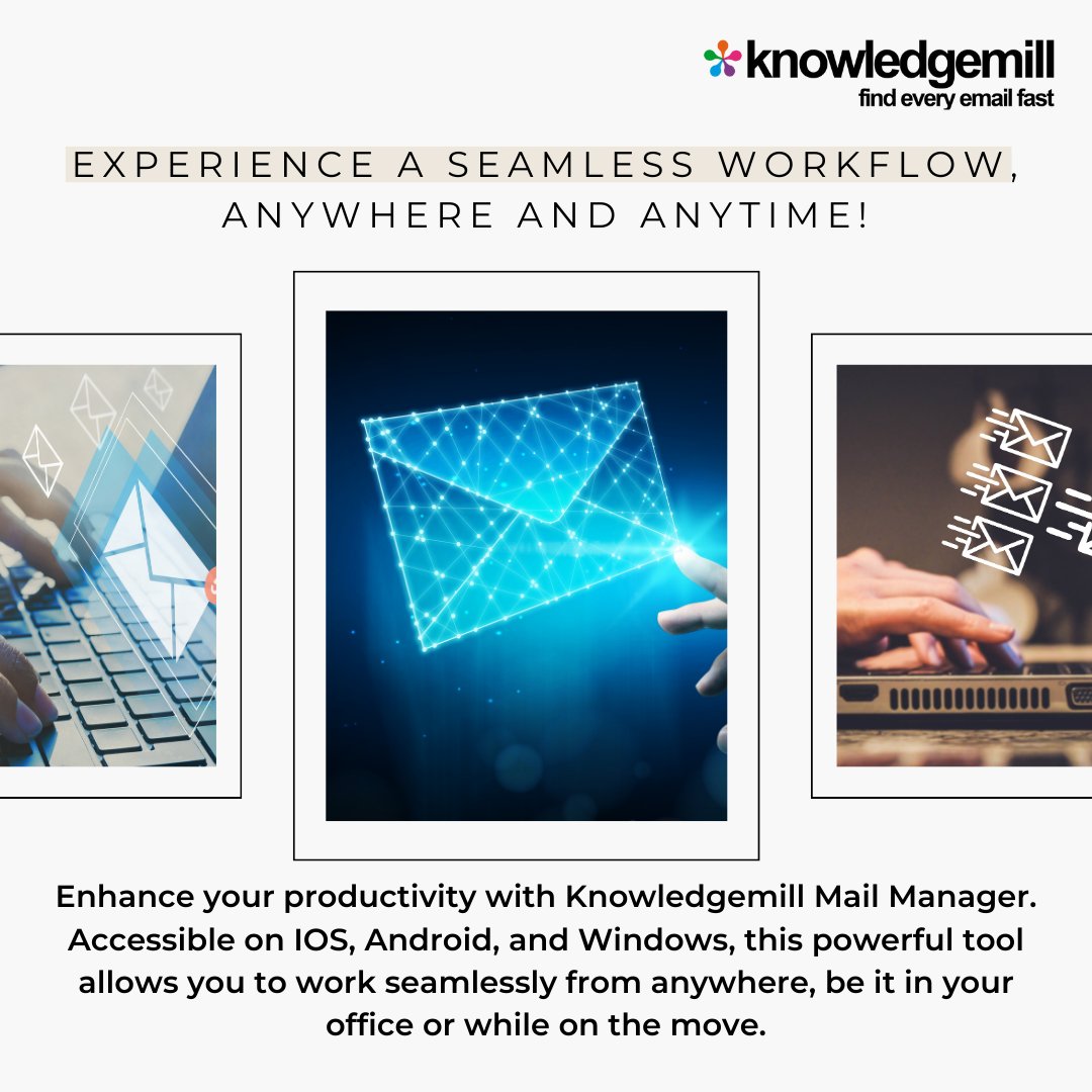 knowledgemill's tweet photo. Supercharge your productivity with Knowledgemill Mail Manager! Seamless workflow on IOS, Android, and Windows – control tasks effortlessly, anytime, anywhere. Elevate your work game now! https://t.co/Qd19SXhJlF