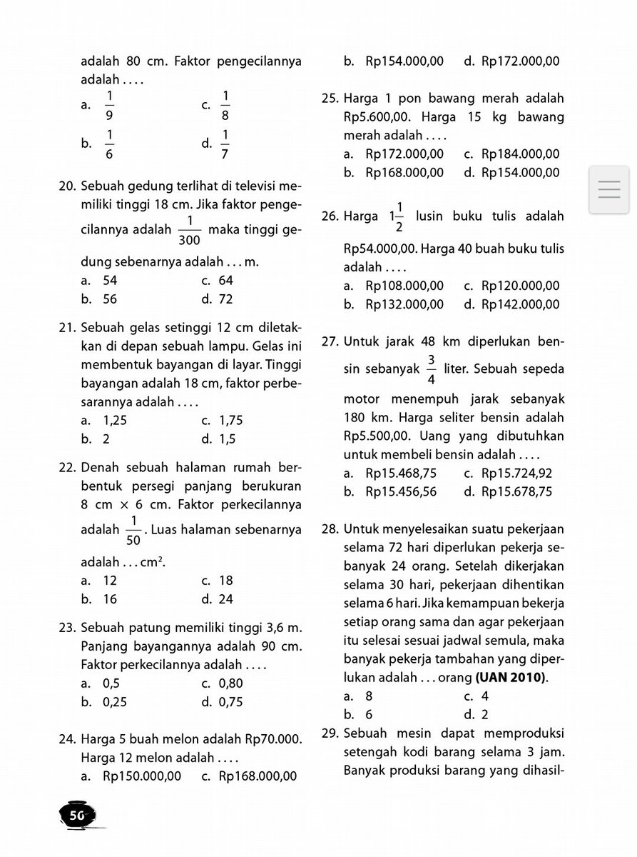 rasya_belajar's tweet image. [H - 105 SNBT 2024]

Subtes : PK/PM
Materi : 70 soal materi skala dan perbandingan

Seperti biasa kunci jawaban ada di reply ya!

Soal part 1