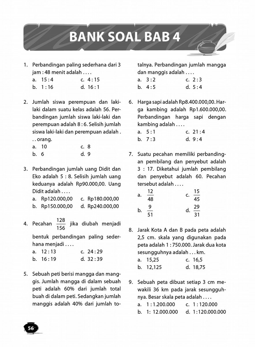 rasya_belajar's tweet image. [H - 105 SNBT 2024]

Subtes : PK/PM
Materi : 70 soal materi skala dan perbandingan

Seperti biasa kunci jawaban ada di reply ya!

Soal part 1