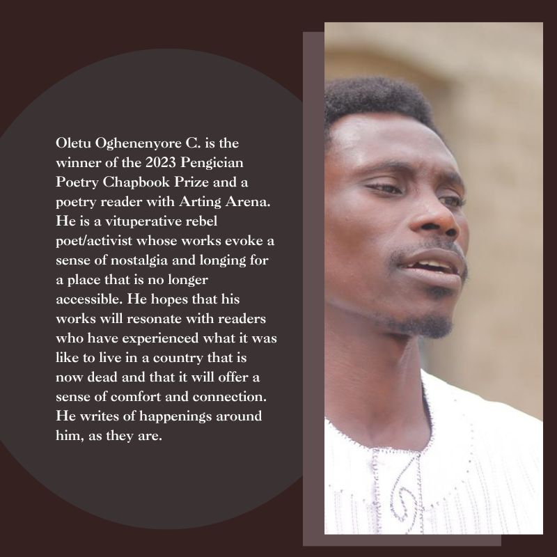 Meet Oletu Oghenenyore: Author 'Villages Under Water.'

..
..

#comingsoon #floodinbayelsa #poetry #poets #readpoetry #newrelease #chapbook  #climatechange #Thestripesmag