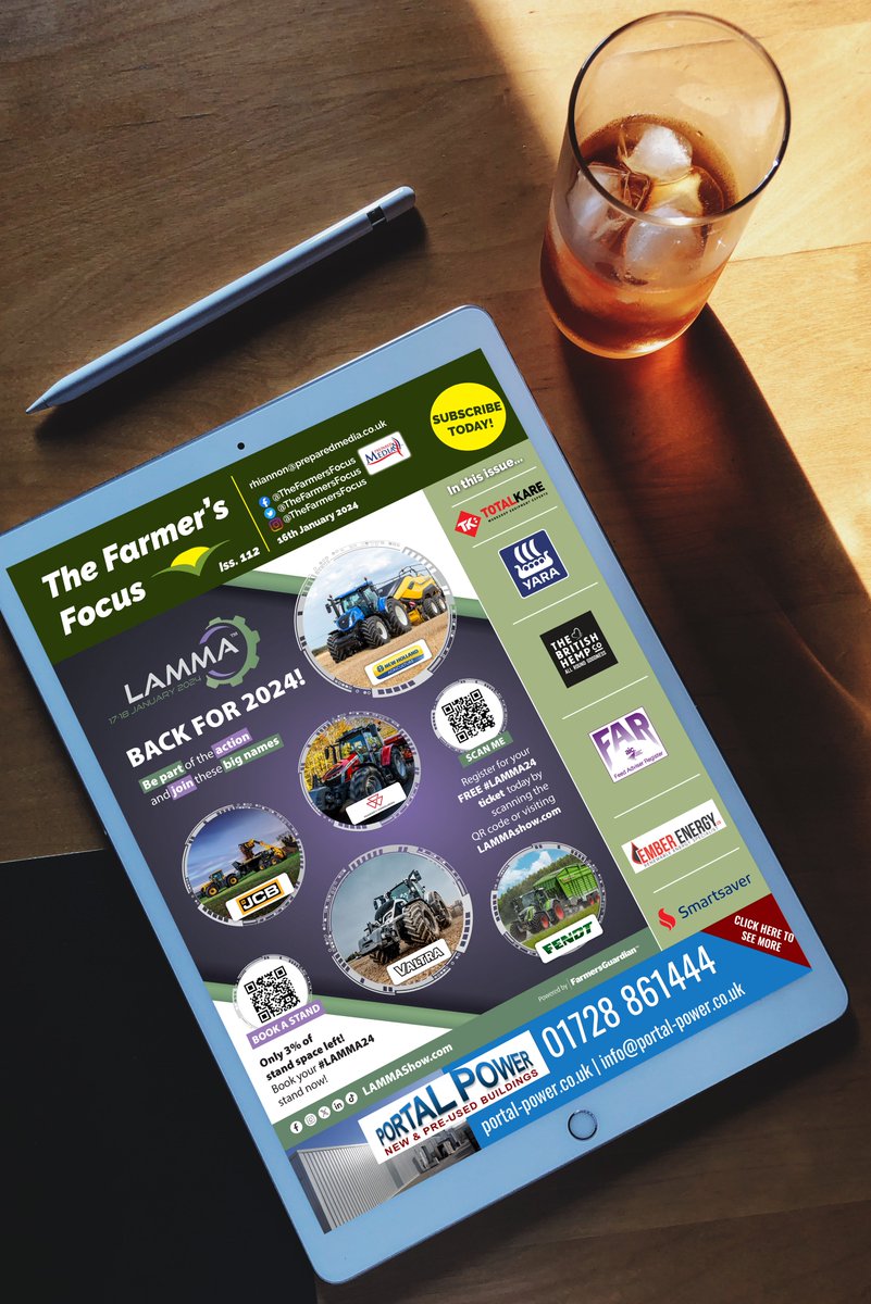The Farmers Focus issue 112 is now live

Get ready for Lamma feature!!

portal-power.co.uk Sponsor our latest national edition

Featuring <a href="/Yara_UK/">Yara UK</a> 
<a href="/IsekiUk/">ISEKI UK</a> 
<a href="/lammashow/">LAMMA Show</a> 

Machinery Focus Sponsored by <a href="/LemkenG/">LEMKEN GB</a> from page 17

Click the link below
edition.pagesuite-professional.co.uk/html5/reader/p…