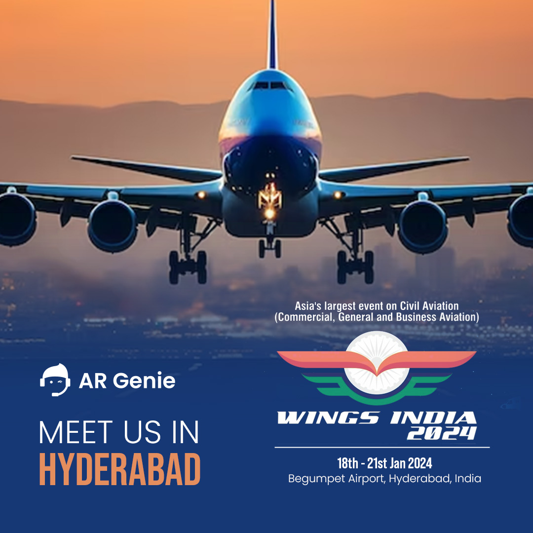 argenieai's tweet photo. We are excited to attend #Asia’ largest #CivilAviation #Event, #WingsIndia, starting from 18th Jan 2024 at #BegumpetAirport, #Hyderabad 

Meet our team &amp; explore the future of #AviationIndustry with #AugmentedReality &amp; cutting-edge technologies 

#WingsIndia2024 #ARInnovation https://t.co/SvoEuNl43V