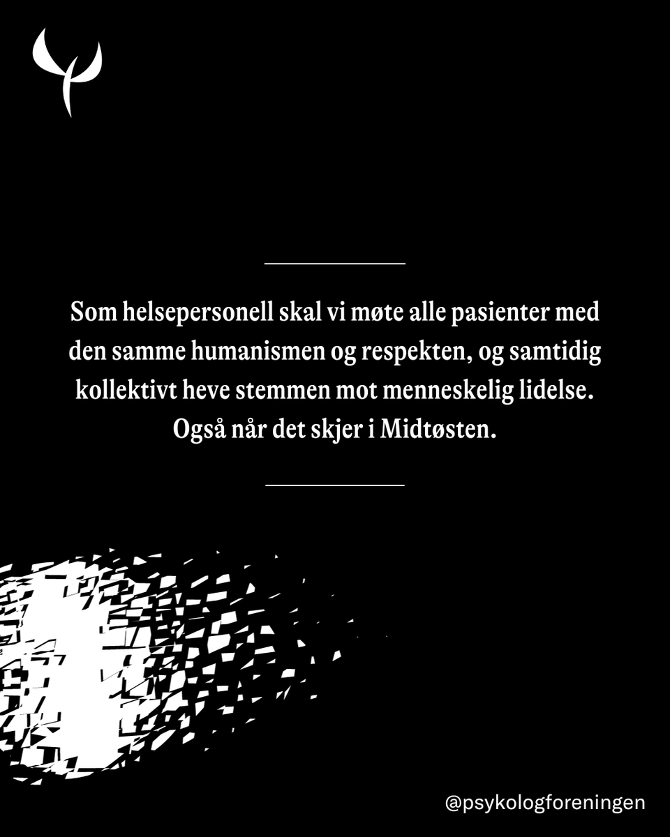 Derfor snakker Psykologforeningen om krigen i Gaza. Les hele teksten i Tidsskrift for Norsk psykologforening: psykologtidsskriftet.no/debatt/2024/01…