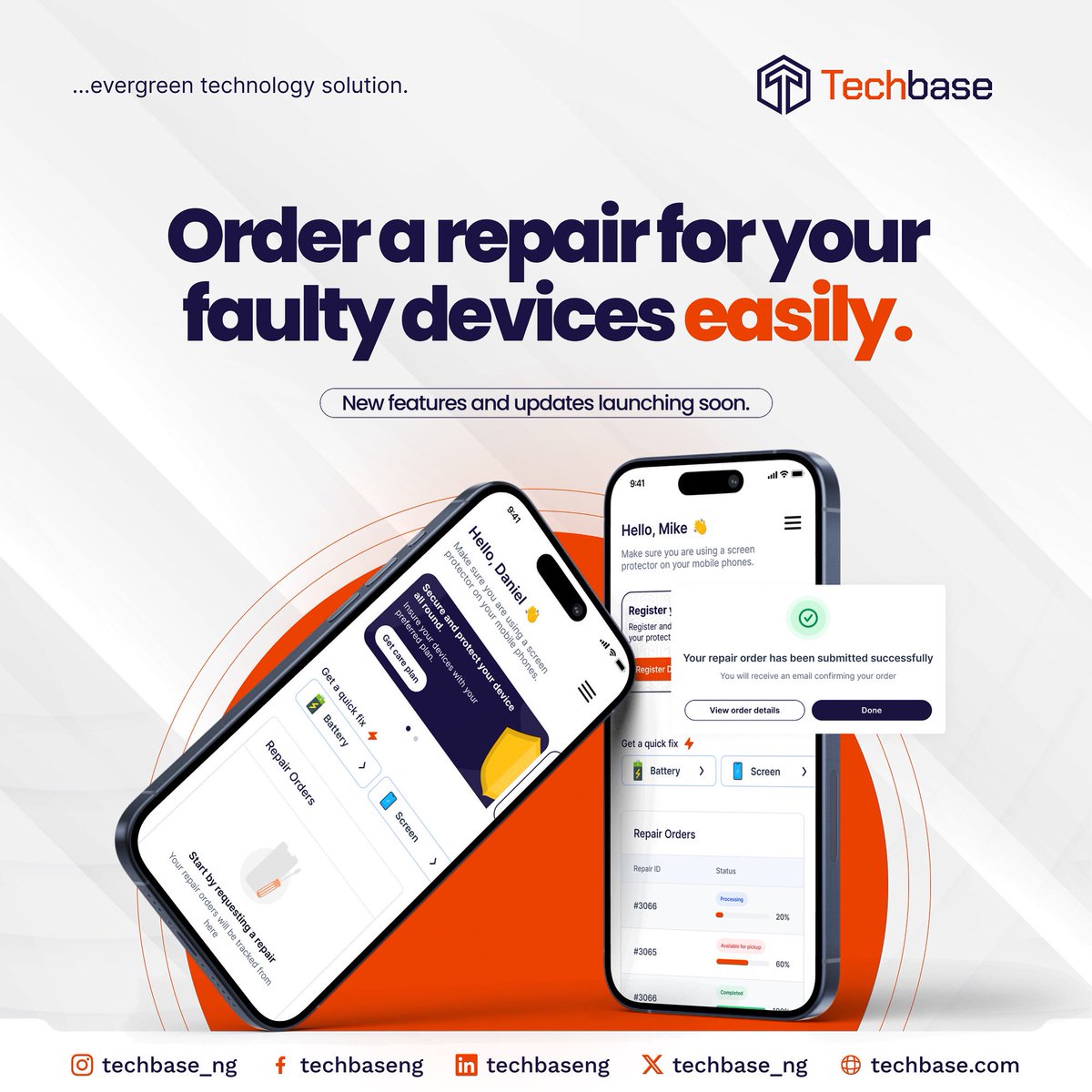 What device are you having trouble with?

Use the link in our bio 👆to order a repair today! 

#techbaserepair #techbase #techbaseng #techbasenigeria #iphonerepair #samsungrepair #onlinerepair