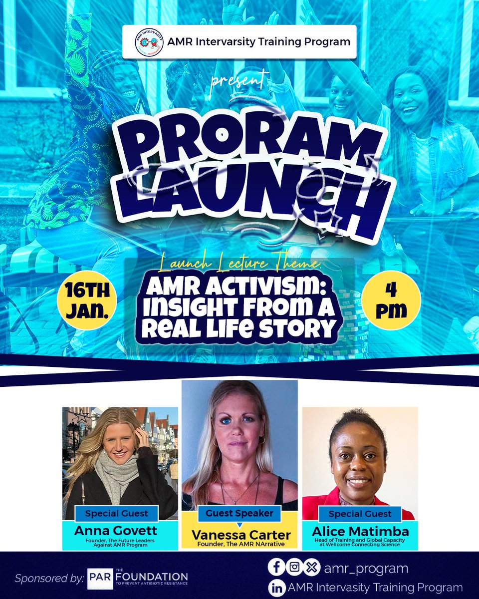amr_program's tweet photo. Join the Amr Intervarsity Training Program's inaugural webinar on Antimicrobial Resistance ACTIVISM INSIGHT at 4 pm today!!!🤩🥳🥳

Take a stand against AMR and gain valuable insights. Don't miss out on this impactful session – be part of the change! 🎯🎯
#AMRInterversityProgram https://t.co/JPNxEEOPmp