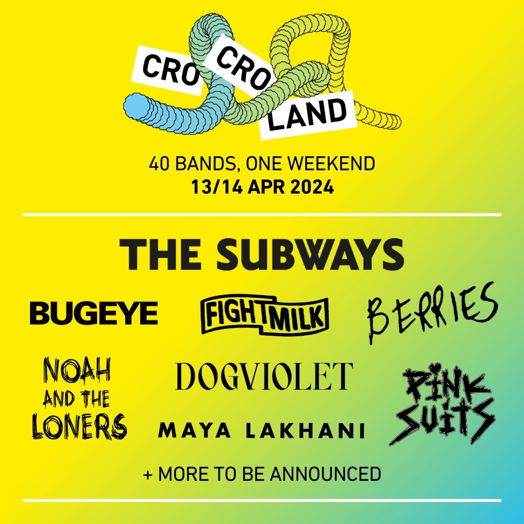 🚨We're SO EXCITED to tell you we're playing <a href="/crocroland/">CroCroLand</a> on Sunday 14 April @Stanley_Arts🚨

Honoured to be included in the first lineup announcement with our faves @BERRIESBANDUK <a href="/Bugeyeband/">Bugeye</a> <a href="/mayalakhani_/">Maya Lakhani</a> @fightmilkband 🖤🪻

early 🐦‍⬛ tix here ⬇️
wegottickets.com/f/13319