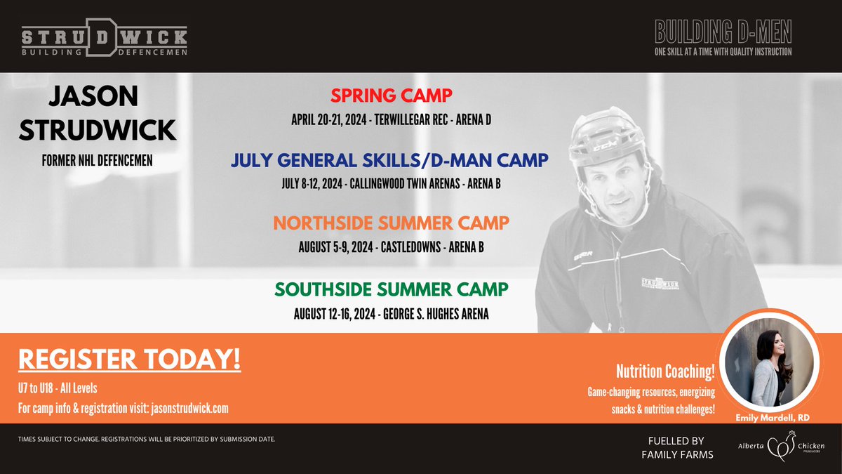 Jason_Strudwick's tweet photo. My 2024 Dman camps are now live for registration! We will cover all the important areas of the game like 1 vs 1 play, breakouts and point shots. Check it out! U11 -u18. Both Male and Female.

https://t.co/Xz3KM63hqE

#hugadman https://t.co/9vPSKgEzxw