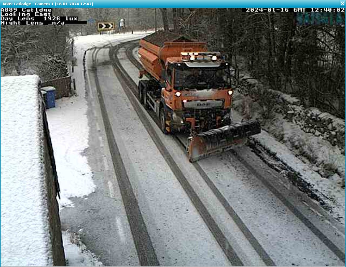 NWTrunkRoads's tweet photo. #Spotted one of our hard working ploughs on the #A889 Catlodge https://t.co/mms4qZd9il