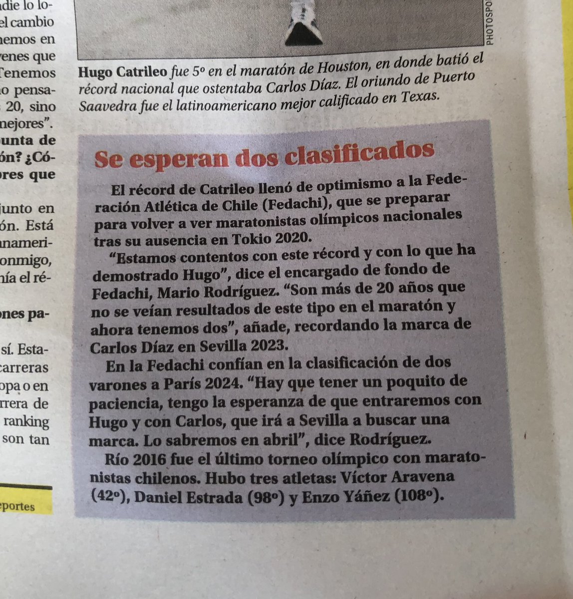 Hoy en el <a href="/elmercurioec/">Diario El Mercurio</a> <a href="/ElMercurio_cl/">elmercurio_cl</a> entrevista al gran Hugo Catrileo, en el recuadro hacen mención a los maratonistas que participaron en Rio2016,omitiendo a las dos atletas que nos representaron,Natalia Romero y Erika Olivera que también fue la abanderada.faltó informarse