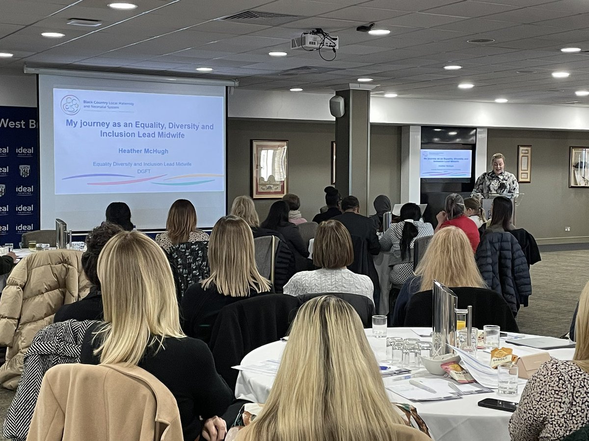 local_maternity's tweet photo. The work of our Equality, Diversity & Inclusion (EDI) Midwives is really impressive.
We’re now hearing from @DudleyGroupNHS EDI Midwife Heather McHugh about the challenges and opportunities in her role.
#BCLMNSClinicalSummit https://t.co/pwBPF0v2qE