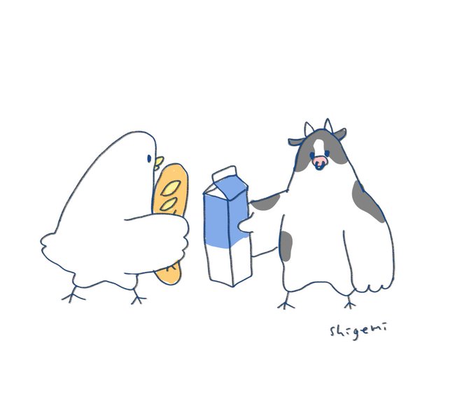 「何かを持っている 牛乳パック」のTwitter画像/イラスト(新着)
