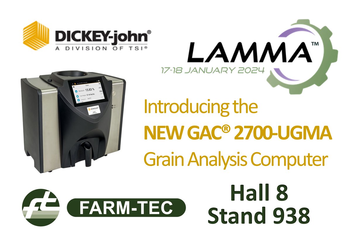 Getting ready for #LAMMA2024 where we will be introducing the NEW #DICKEYjohn #GAC2700 grain moisture meter. Come and have a chat - Hall 8 Stand 938!